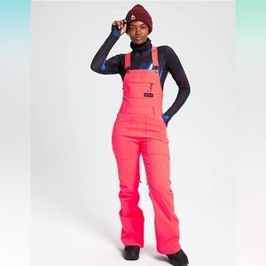 BURTON AVALON BIB PANT - WOMENS PINK BIBS size med